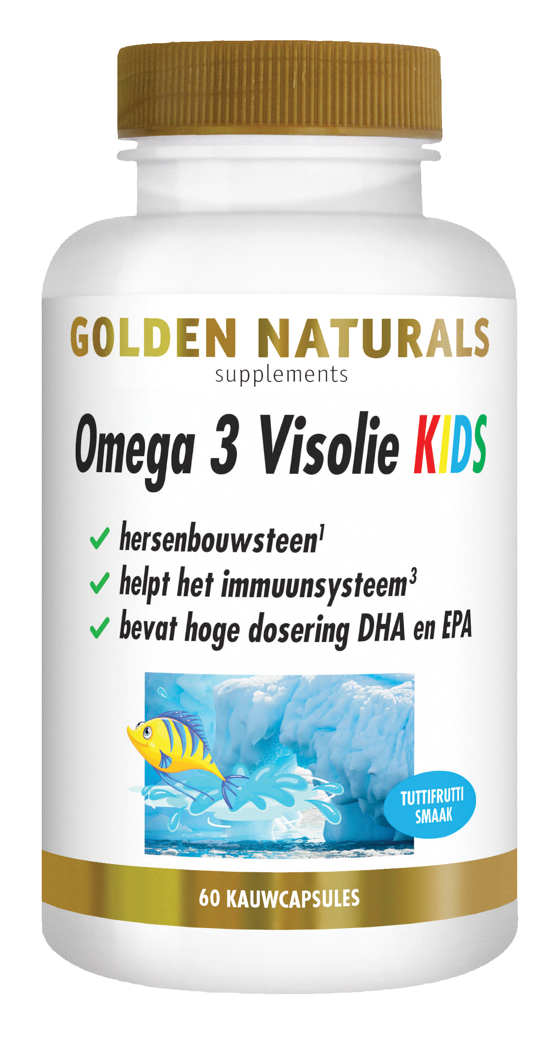 Golden Naturals | Omega 3 Visolie Kids | 60 capsules