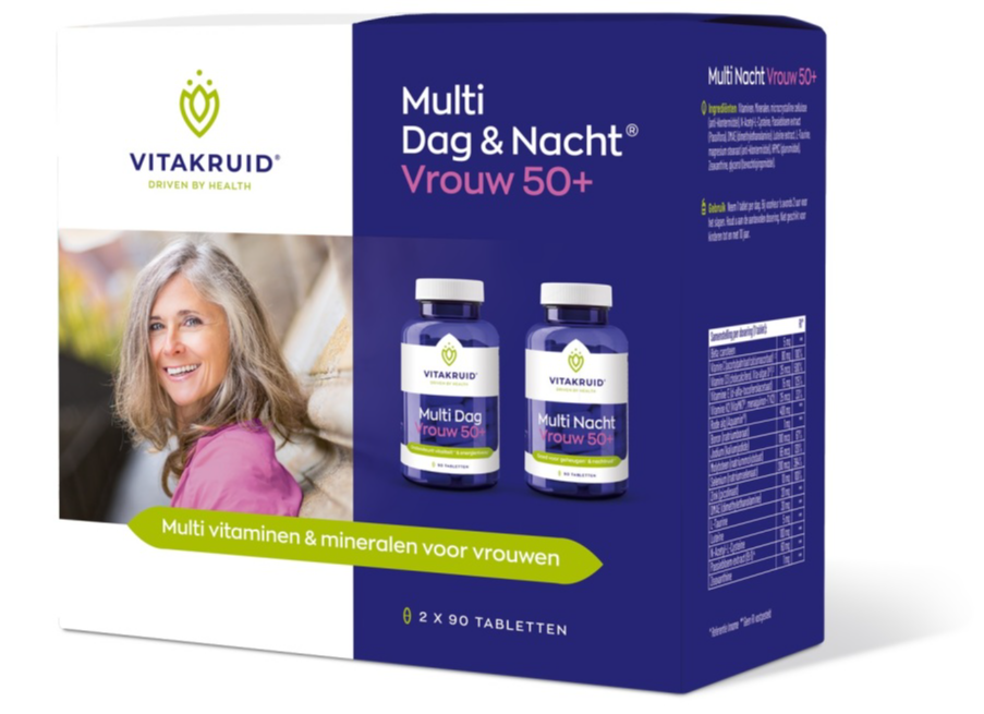 Vitakruid | Multi Dag & Nacht Vrouw 50+ | 2 x 90 tabletten