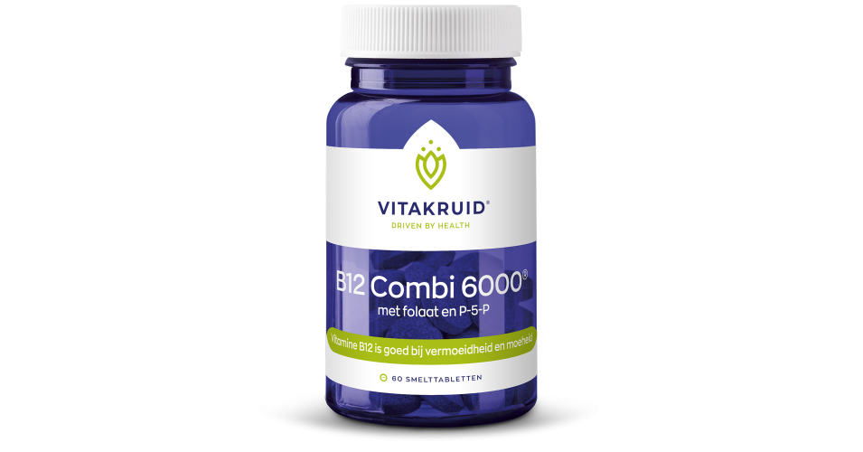 Vitakruid | B12 Combi 6000 met folaat en P-5-P | 60 smelttabletten