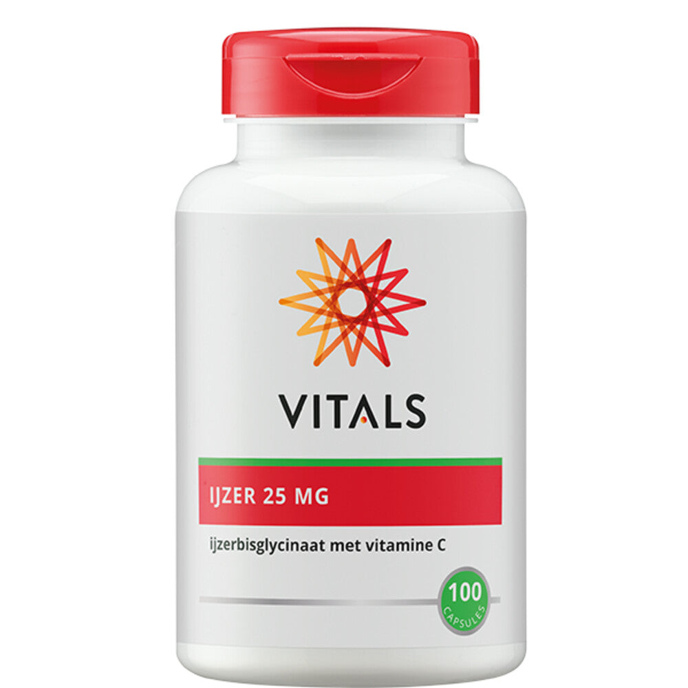 Vitals | Ijzer(bisglycinaat) 25mg met Vit C  | 100 capsules